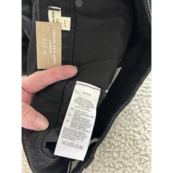 Madewell Curvy 10" High-Rise Skinny Jeans in Black Frost Women Size 27T - Picture 13 of 14